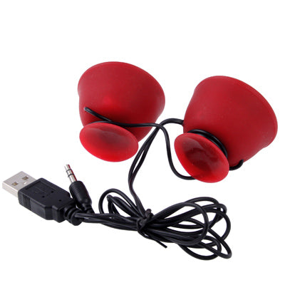 3.5mm Stereo Mini Mobile Speaker for New iPad (iPad 3) / iPad 2 / iPhone 5 / iPhone 4 & 4S / Tablet PC / Laptop, Red(Red)-garmade.com