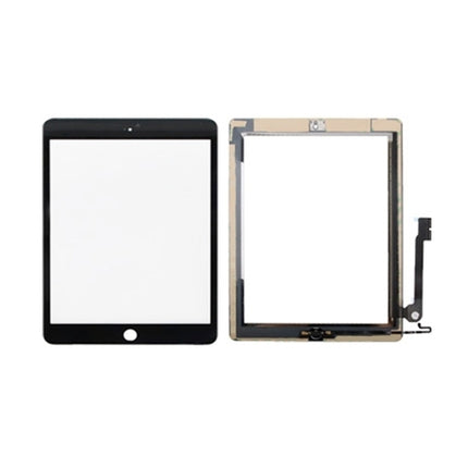 Controller Button + Home Key Button PCB Membrane Flex Cable + Touch Panel Installation Adhesive Touch Panel for iPad 4(Black)-garmade.com