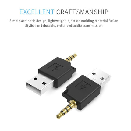 For iPod shuffle 3rd / 2nd USB Data Dock Charger Adapter, Length: 4.6cm(Black)-garmade.com