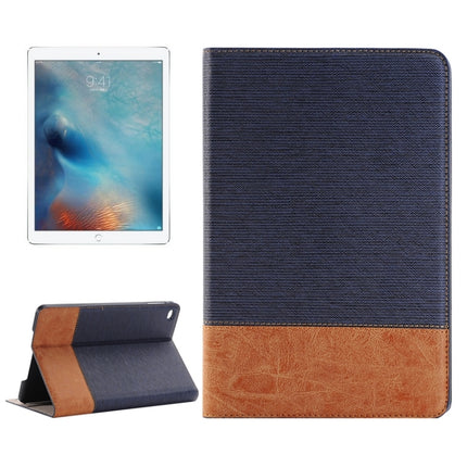 Cross & Sheepskin Texture Horizontal Flip Leather Case with Holder & Card Slots & Wallet for iPad Pro 12.9 inch(Dark Blue)-garmade.com