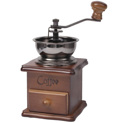 Manual Coffee Mill Wood Stand Bowl Antique Hand Coffee Bean Grinder-garmade.com