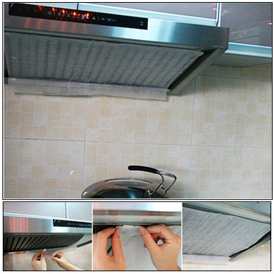 45 x 60cm Kitchen Exhaust Fan Air Filter Oil Smoke Dust Filter with Magic Tape(White)-garmade.com