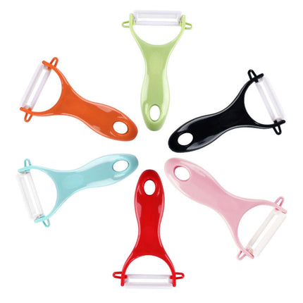 T Shaped Ceramic Skin Peeler with Durable ABS Handle, Random Color Delivery-garmade.com