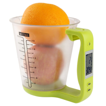 Digital Scale with Measuring Cup / Thermometer(Green)-garmade.com