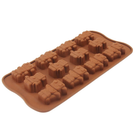 Lovely Robot Shape 12-Grid Ice Cube Tray(Brown)-garmade.com
