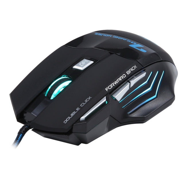 7 Buttons with Scroll Wheel 5000 DPI LED Wired Optical Gaming Mouse for Computer PC Laptop(Black)-garmade.com