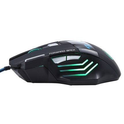 7 Buttons with Scroll Wheel 5000 DPI LED Wired Optical Gaming Mouse for Computer PC Laptop(Black)-garmade.com