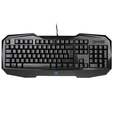 Aula Killing Soul Behead Series Wired USB Silent / Non-slip Keyboard with Blu-ray Backlight + 500-1000Hz Return Rate 7D Game Mouse Combo Kit, German Language-garmade.com
