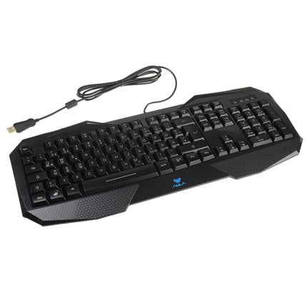 Aula Killing Soul Behead Series Wired USB Silent / Non-slip Keyboard with Blu-ray Backlight + 500-1000Hz Return Rate 7D Game Mouse Combo Kit, German Language-garmade.com