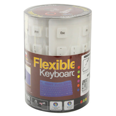 109 Keys USB 2.0 Full Sized Waterproof Flexible Silicone Keyboard (White)-garmade.com