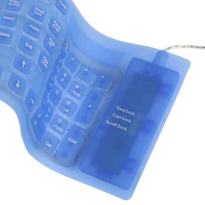 109 Keys USB 2.0 Full Sized Waterproof Flexible Silicone Keyboard (Blue)-garmade.com