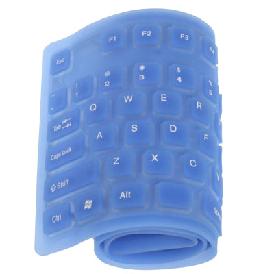 109 Keys USB 2.0 Full Sized Waterproof Flexible Silicone Keyboard (Blue)-garmade.com