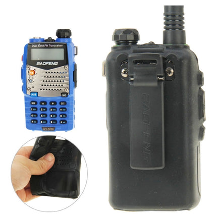Pure Color Silicone Case for UV-5R Series Walkie Talkies(Black)-garmade.com