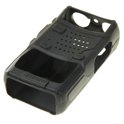 Pure Color Silicone Case for UV-5R Series Walkie Talkies(Black)-garmade.com