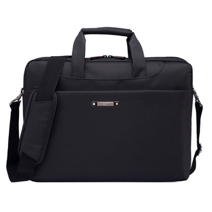 15.6 inch Portable One Shoulder Waterproof Nylon Laptop Bag, Black (301#)(Black)-garmade.com