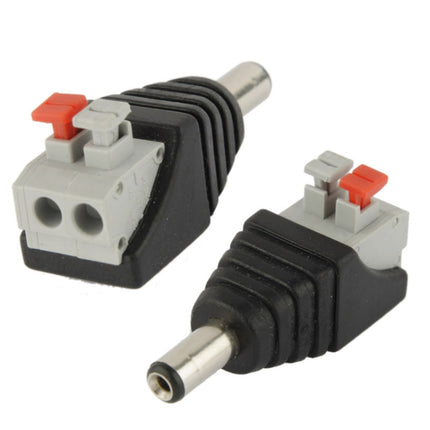 5.5mm x 2.1mm DC Power Male Jack to 2 Conductor Screw Down Connector for LED Light Controller-garmade.com