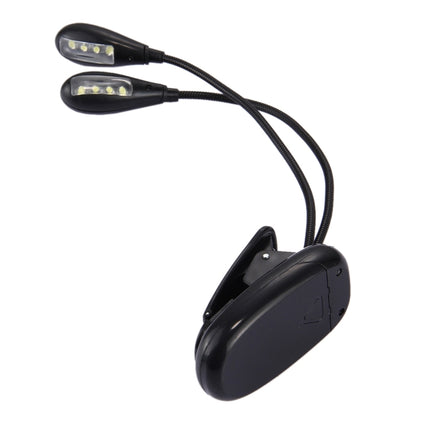 2 Arm LED Book Light, Dual Arms Clip On LED Light For Reading Camping Hiking(Black)-garmade.com