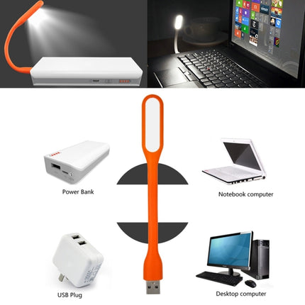 100 PCS Portable Mini USB 6 LED Light, For PC / Laptops / Power Bank, Flexible Arm, Eye-protection Light(Orange)-garmade.com