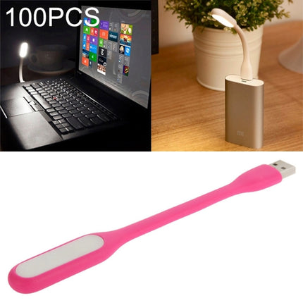 100 PCS Portable Mini USB 6 LED Light, For PC / Laptops / Power Bank, Flexible Arm, Eye-protection Light(Pink)-garmade.com