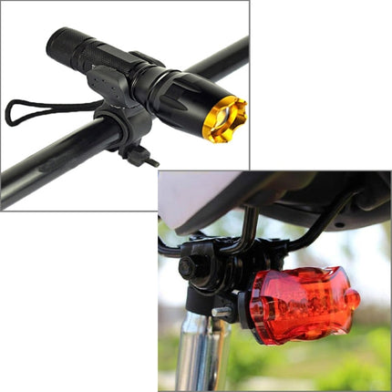 LT-TJ CREE XM-L T6 5-Modes LED Flashlight , 2000 LM Adjustable Focus with Bicycle Tail Light & Mounting Clip-garmade.com