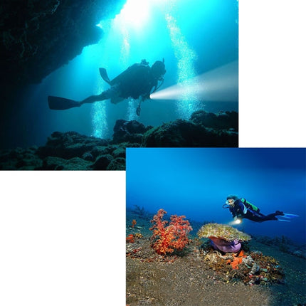 5 x CREE XM-L2 White Light Diving Flashlight, 6800 LM, Diving Depth: 150m (Black)-garmade.com