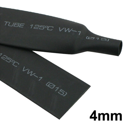 4mm Woer Flexible RSFR-H VW-1 Heat Shrink Tube, 125℃, Length: 10m (Black)-garmade.com