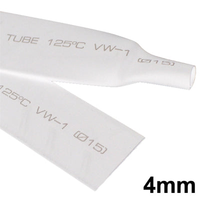 4mm Woer Flexible RSFR-H VW-1 Heat Shrink Tube, 125℃, Length: 10m (White)-garmade.com