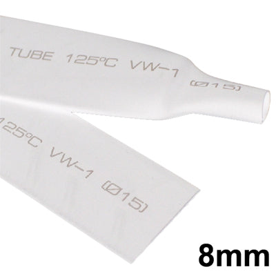 8mm Woer Flexible RSFR-H VW-1 Heat Shrink Tube, 125℃, Length: 10m (White)-garmade.com