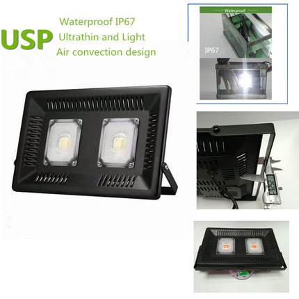 100W Waterproof LED Floodlight Lamp, 2 x 48 LED SMD 2835, Luminous Flux: > 8000LM, PF > 0.9, RA > 80, AC 90-140V(Warm White)-garmade.com
