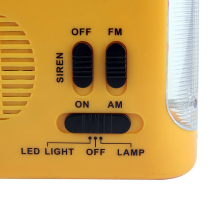 Solar Power Dynamo Hand Cranked Lantern Rescue Light , Multi-function Outdoor Emergency 5 LED Flashlight with AM / FM Radio-garmade.com