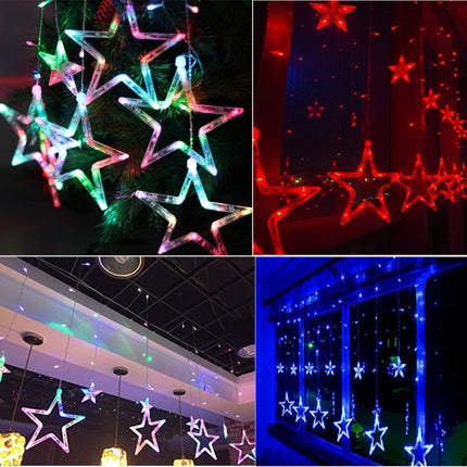 8-Mode Colorful 10 Stars Style Light Christmas Decorative Icicles Strip Light, EU Plug-garmade.com