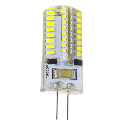 G4 4W 200LM Silicone Corn Light Bulb, 64 LED SMD 3014, White Light, AC 220V-garmade.com