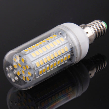 E14 8.0W 420LM Corn Light Lamp Bulb, 102 LED SMD 2835 Warm White Light, AC 220-240V, with Transparent Cover-garmade.com