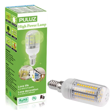 E14 8.0W 420LM Corn Light Lamp Bulb, 102 LED SMD 2835 Warm White Light, AC 220-240V, with Transparent Cover-garmade.com