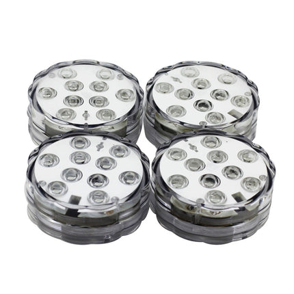 4 PCS Colorful Remote Control Decoration Diving Lamp, 10-LED with Remote Control(White)-garmade.com