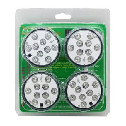 4 PCS Colorful Remote Control Decoration Diving Lamp, 10-LED with Remote Control(White)-garmade.com