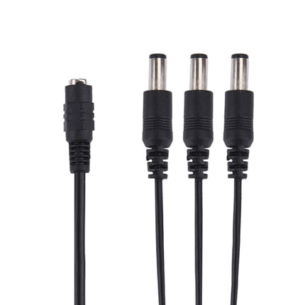 5.5 x 2.1mm DC Power Female Barrel to 3 Male Barrel Connector Cable for LED Light Controller-garmade.com