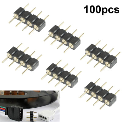 4 Pin Male Connector for RGB LED SMD Strip Light (100pcs in one packaging, the price is for 100pcs)-garmade.com