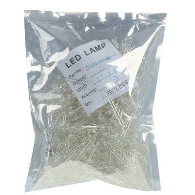 1000pcs 5mm Blue Light Water Clear LED Lamp (1000pcs in one packaging, the price is for 1000pcs)(Blue Light)-garmade.com