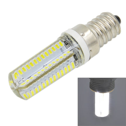E14 5W 400LM 104 LED SMD 3014 Silicone Corn Light Bulb, AC 220V (White Light)-garmade.com