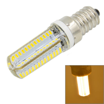 E14 5W 400LM 104 LED SMD 3014 Silicone Corn Light Bulb, AC 220V (Warm White Light)-garmade.com