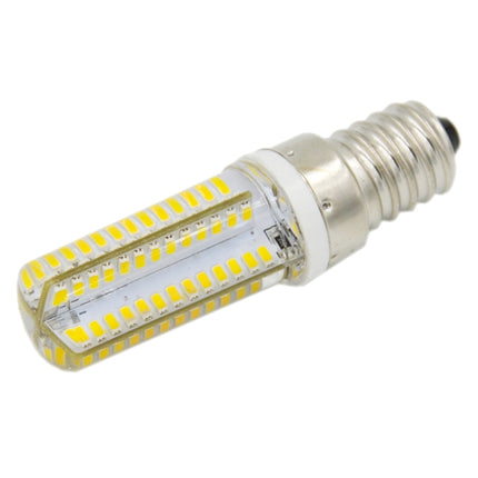 E14 5W 400LM 104 LED SMD 3014 Silicone Corn Light Bulb, AC 220V (Warm White Light)-garmade.com