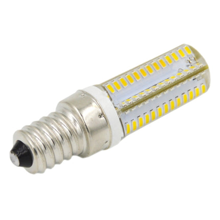 E14 5W 400LM 104 LED SMD 3014 Silicone Corn Light Bulb, AC 220V (Warm White Light)-garmade.com