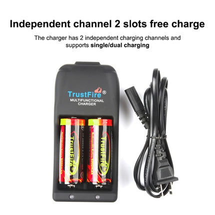 TR-006 Multi-function Battery Charger for 16340 / 18650 / 25500 / 26650 / 26700(Black)-garmade.com