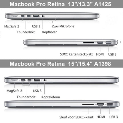 Crystal Hard Protective Case for Macbook Pro Retina 13.3 inch A1425(Blue)-garmade.com