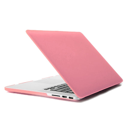 ENKAY for MacBook Pro Retina 13.3 inch (US Version) / A1425 / A1502 4 in 1 Frosted Hard Shell Plastic Protective Case with Screen Protector & Keyboard Guard & Anti-dust Plugs(Pink)-garmade.com