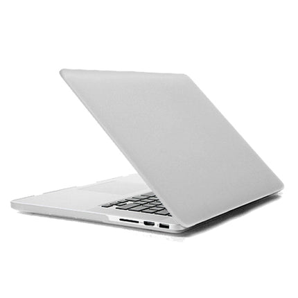 ENKAY for MacBook Pro Retina 13.3 inch (US Version) / A1425 / A1502 4 in 1 Frosted Hard Shell Plastic Protective Case with Screen Protector & Keyboard Guard & Anti-dust Plugs(White)-garmade.com
