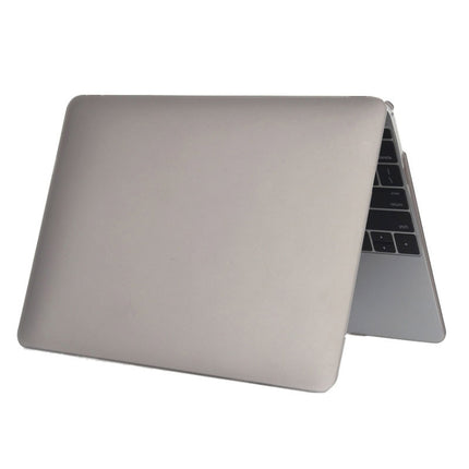 Laptop Translucent Frosted Hard Plastic Protective Case for Macbook 12 inch(Grey)-garmade.com