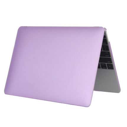 Laptop Translucent Frosted Hard Plastic Protective Case for Macbook 12 inch(Purple)-garmade.com