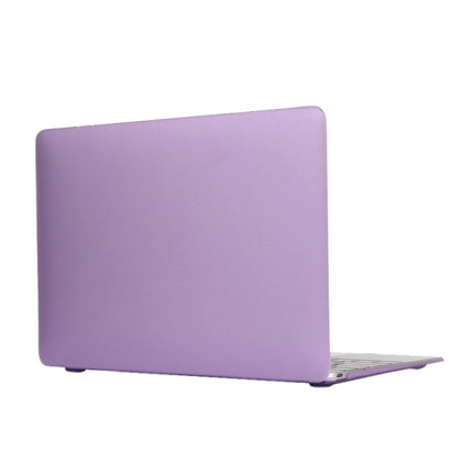 Laptop Translucent Frosted Hard Plastic Protective Case for Macbook 12 inch(Purple)-garmade.com
